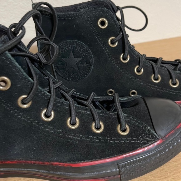 VINTAGE RARE Converse All Star 1Q101 Suede Leather Hi Sneakers sz 7 women - Picture 8 of 16